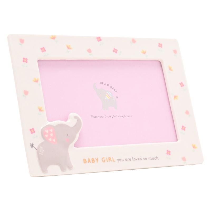 Hello Baby Ceramic Frame - Girl