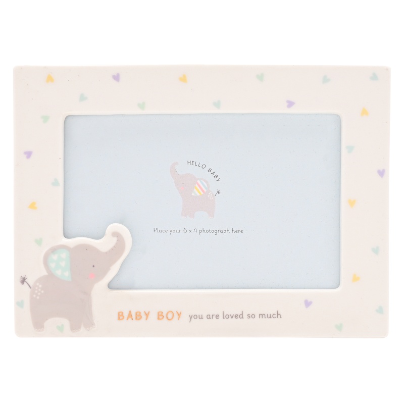Widdop Men's Blue Hello Baby Ceramic Frame - Boy