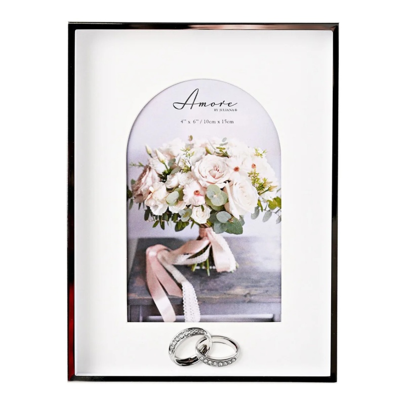 Amore Box Arch Photo Frame With Rings 4 X 6