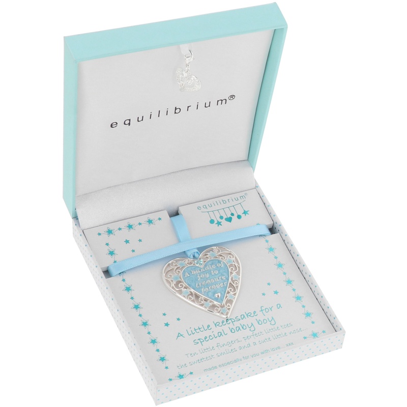 Equilibrium Men's Blue Baby Boy Keepsake Heart