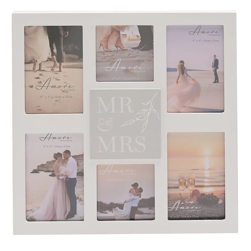 Amore Multi Aperture Photo Frame - Mr & Mrs