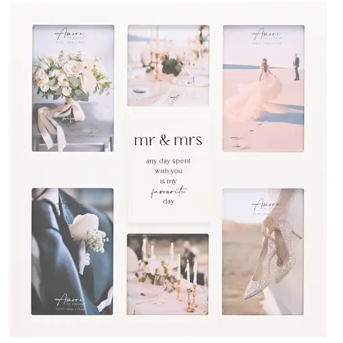 Amore Multi Aperture Photo Frame - Mr & Mrs