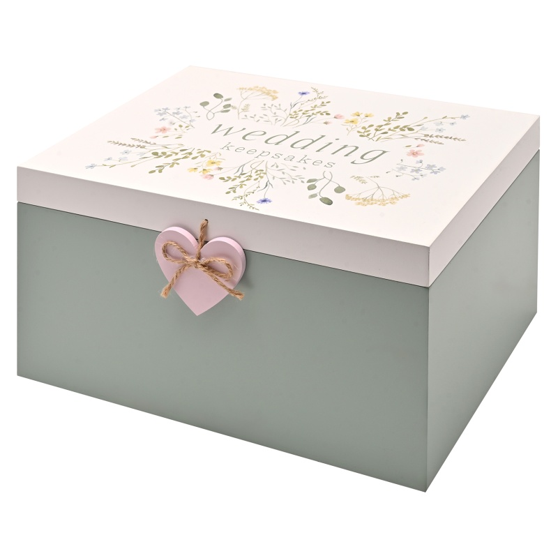 Love Story Wildflower Wedding Keepsake Box