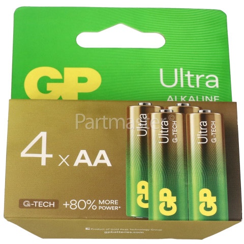 GP Ultra Alkaline AA Batteries - Pack of 4