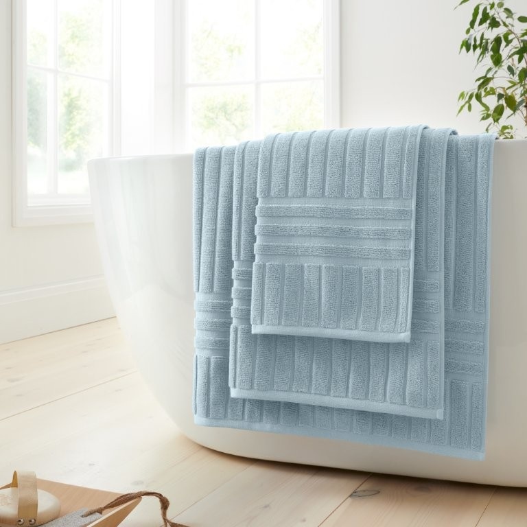Bianca Blue Hotel Cotton Towel - Bath Sheet