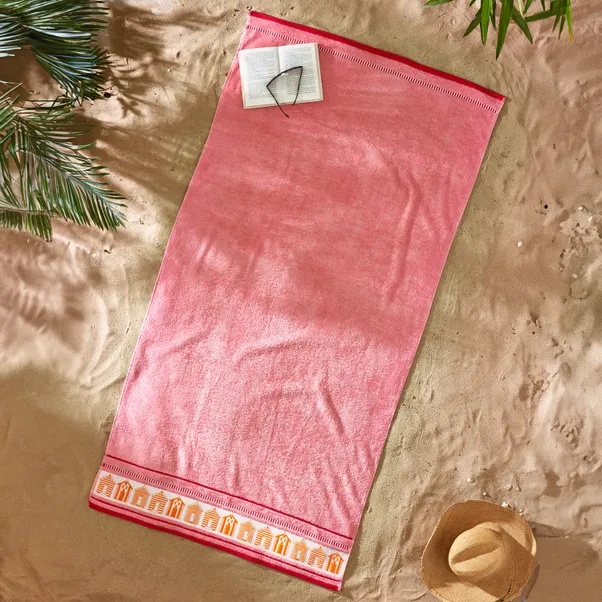 Catherine Lansfield Coral Beach Huts Xl Cotton Beach Towel