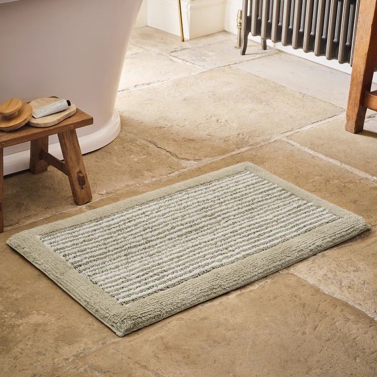 Christy Unisex Beige 'Portobello Stripe' Coastal Inspired Bath Rugs In - Image 3