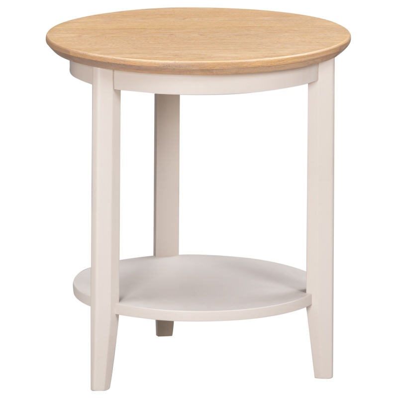Classic Furniture Caldecott Round Lamp Table - Light Oak/Stone Grey