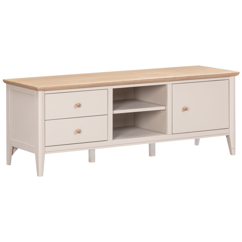 Classic Furniture Caldecott TV Unit - Light Oak/Stone Grey