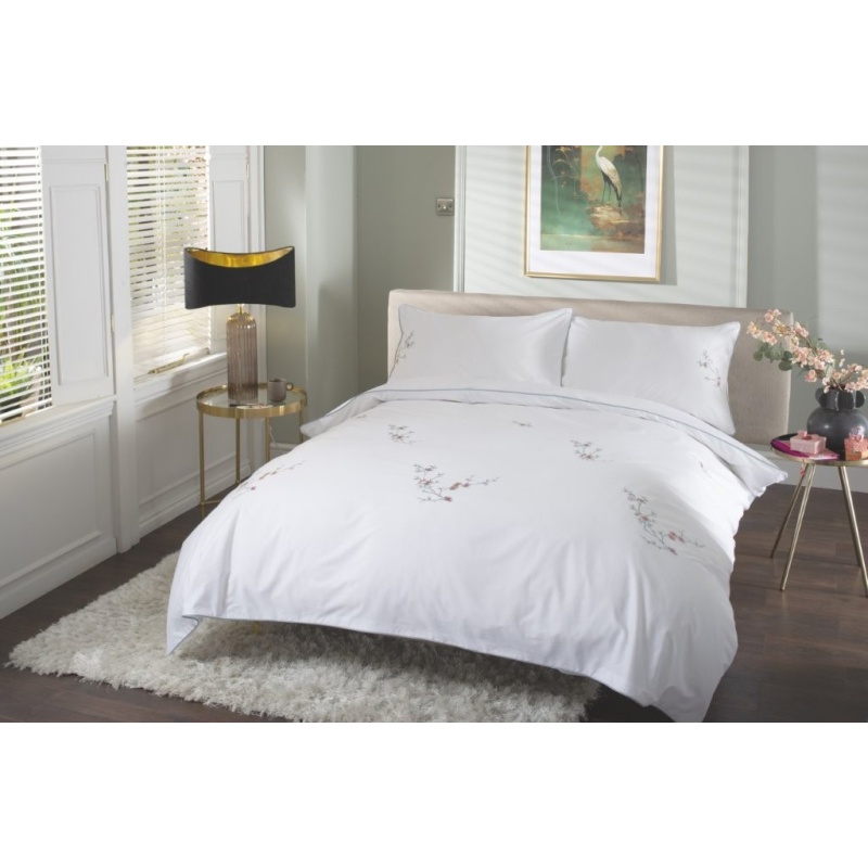 The Lyndon Company White Cherry Blossom Duvet Set - Super King