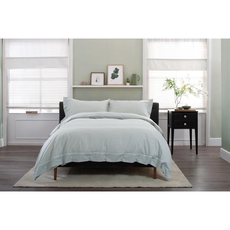The Lyndon Company Southport Stripe Duvet Set - Green