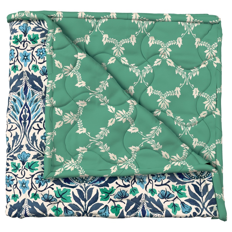 Morris And Co Blue Little Chintz Bedspread