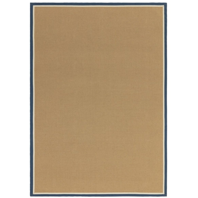 Asiatic Bordo Boucle Border Rug - Blue/Cream