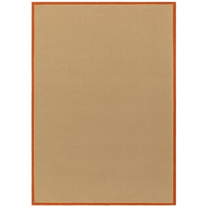 Asiatic Bordo Boucle Border Rug - Rust/Linen
