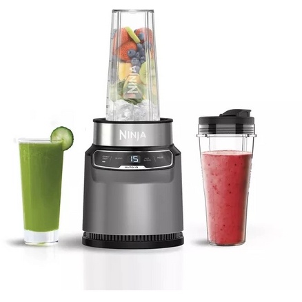 Ninja BN500UK Motorised Compact Blender with Auto-iQ - Dark Grey