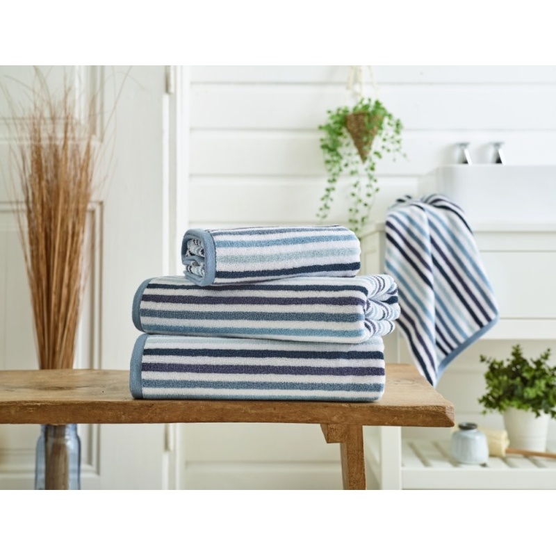 Deyongs Bliss Linear Stripe Towel - Blue