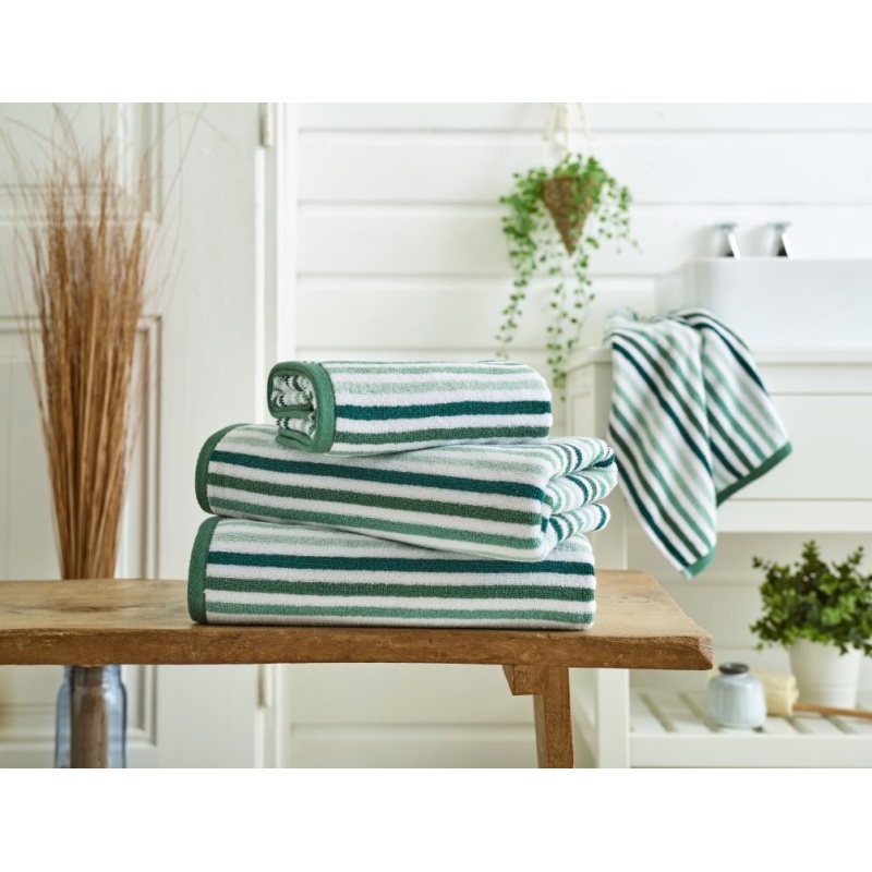 Deyongs Green Bliss Linear Stripe Towel - Bath Towel