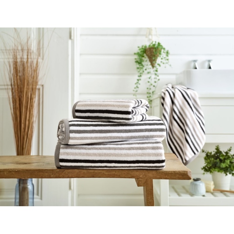 Deyongs Bliss Linear Stripe Towel - Chrome - Bath Towel