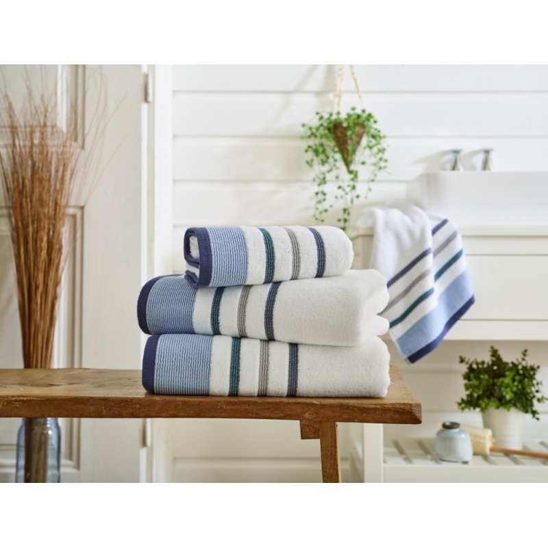 Deyongs Portland Stripe Supersoft Towel - Oceanic
