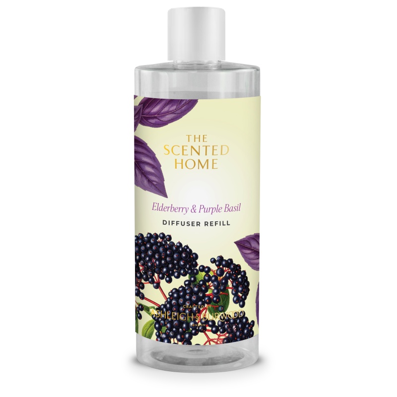 Ashleigh And Burwood Purple Scented Home Elderberry And Basil Diffuser Refill - 300Ml