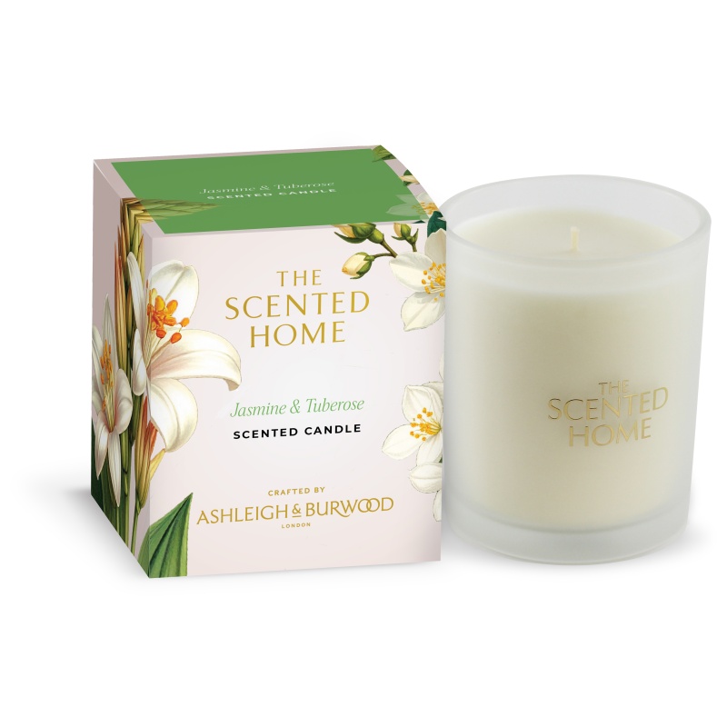 Ashleigh And Burwood White/Orange Scented Home Jasmine And Tuberose Candle - 170G