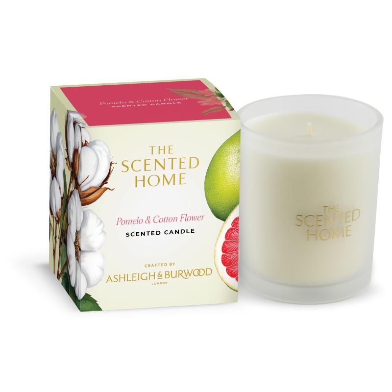 Ashleigh And Burwood Amber/Light Scented Home Pomelo And Cotton Flower Candle - 170G