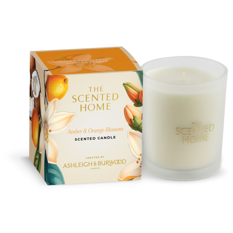 Ashleigh And Burwood Amber/Orange Scented Home And Blossom Candle - 170G