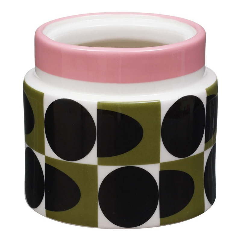 Orla Kiely Pink Spot Square Oval Storage Jar