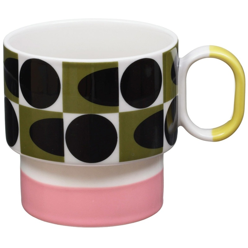 Orla Kiely Pink Spot Square Oval Mug
