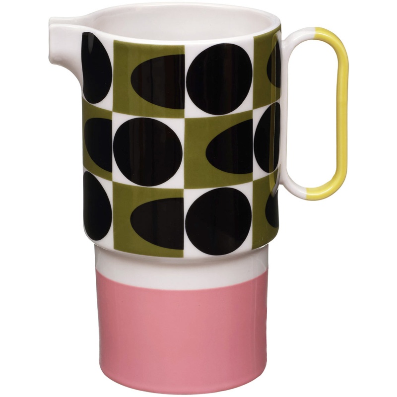 Orla Kiely Pink Spot Square Oval Pitcher Jug 1.5L