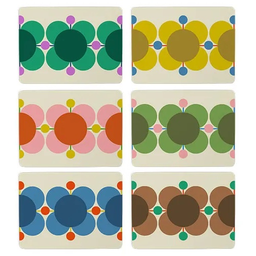 Orla Kiely Atomic Flower Placemats Set Of 6