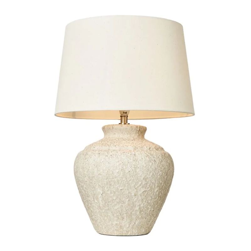 BHS Flora Stone Effect Table Lamp - Natural