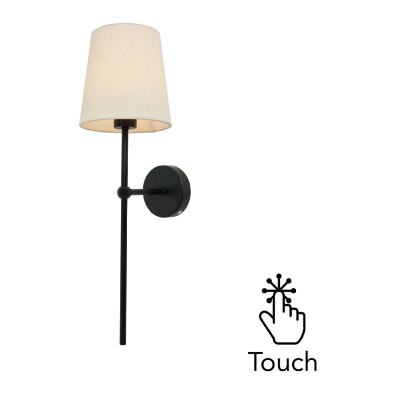 BHS USB-C Rechargeable Shaded Wall Light - Black