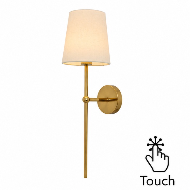 BHS USB-C Rechargeable Shaded Wall Light - Brass