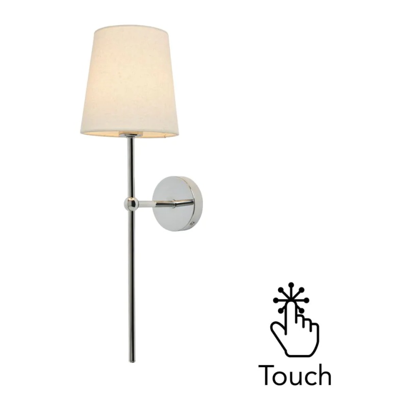 BHS USB-C Rechargeable Shaded Wall Light - Chrome