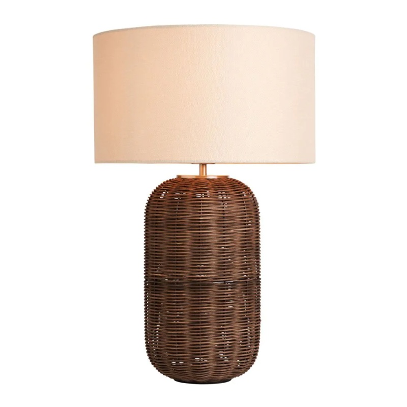 BHS Garvey Large Rattan Table Lamp - Walnut