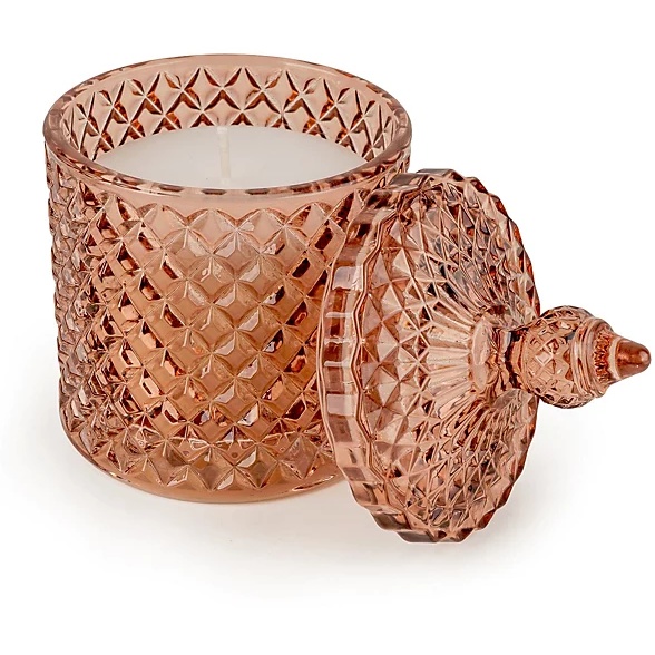 Candlelight Small Round Embossed Jar Candle Jhangye Pomegranate & Cassis