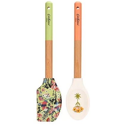Cath Kidston Painted Table Silicone & Wood Utensil Set of 2