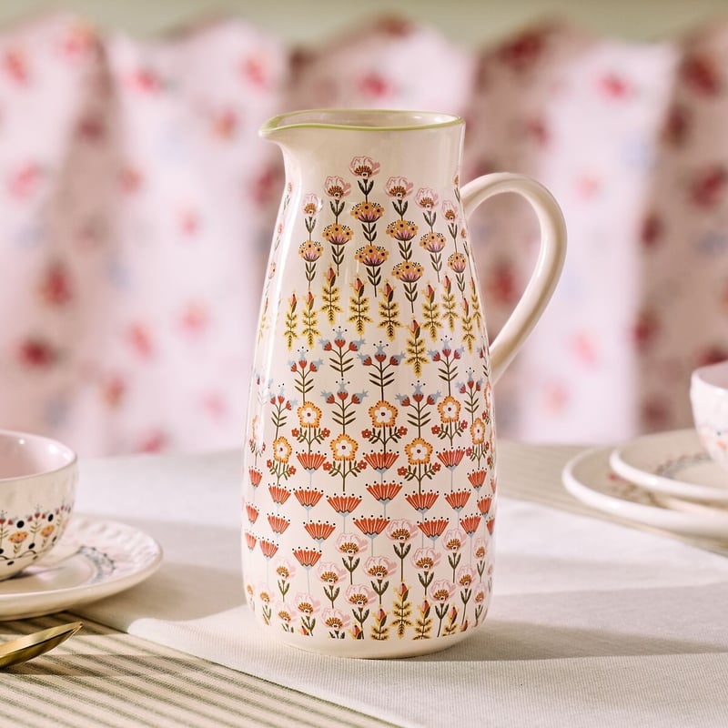 Cath Kidston Painted Table Ceramic Pitcher Jug 1.7L