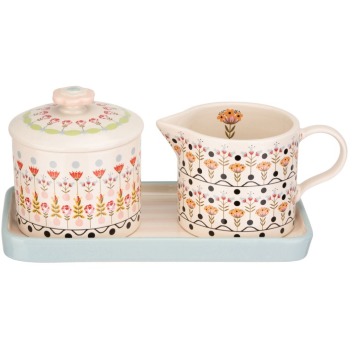 Cath Kidston Painted Table Ceramic Sugar & Milk Jug Set