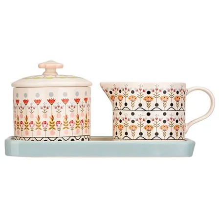 Cath Kidston Painted Table Ceramic Sugar & Milk Jug Set