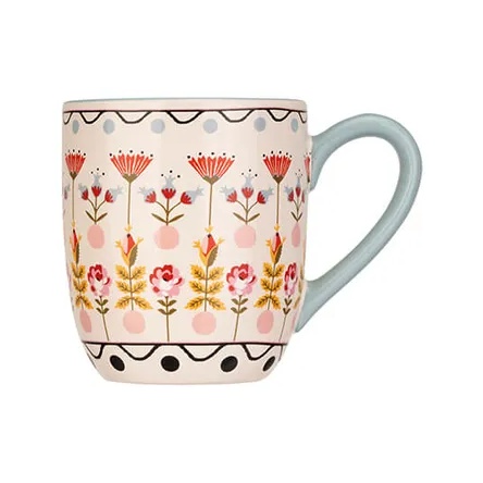 Cath Kidston Painted Table Breakfast Mug - Blue