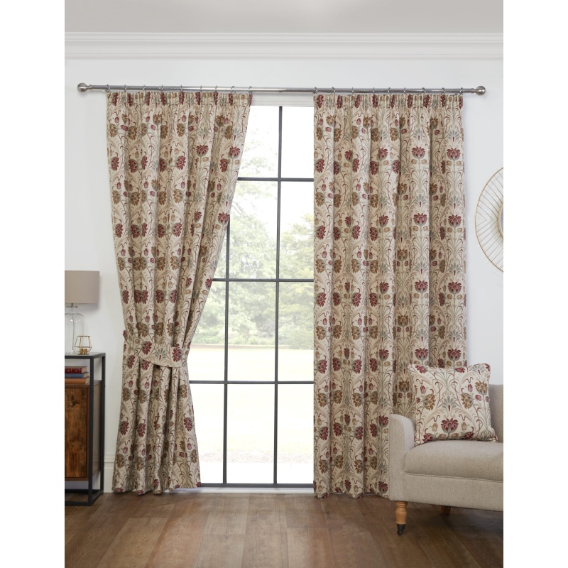 Sundour Aylesbury Lined Pencil Pleat Curtains - Natural