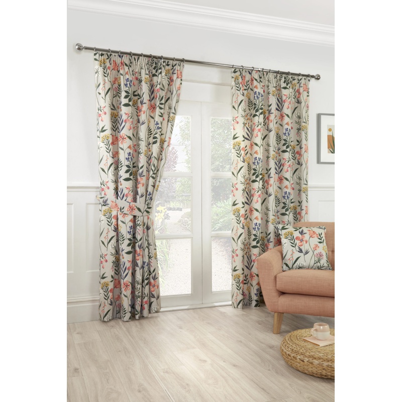 Sundour Meadow Lined Pencil Pleat Curtains - Multi