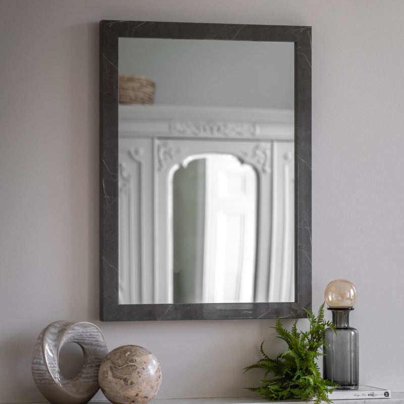 Gallery Direct Romano Rectangle Mirror 57x77cm - Marbled Grey