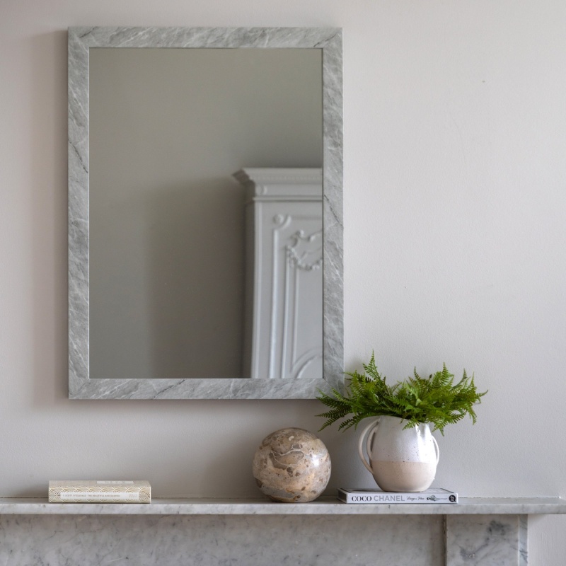 Gallery Direct Romano Rectangle Mirror 57x77cm - Marbled White