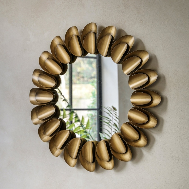 Gallery Direct Cranfield Round Mirror 94cm - Bronze