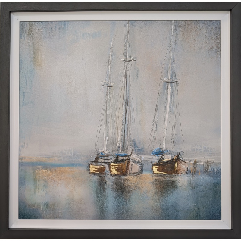 Blue Sailing 1 Canvas Effect Framed Wall Art 80cm