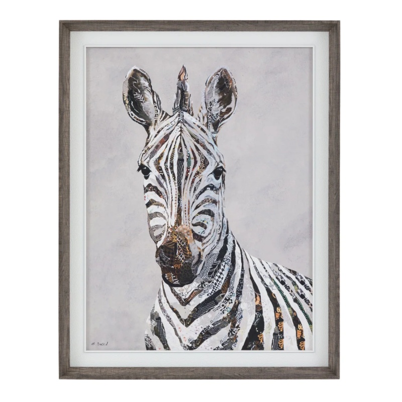 Art Marketing In The Wild Framed Zebra Canvas