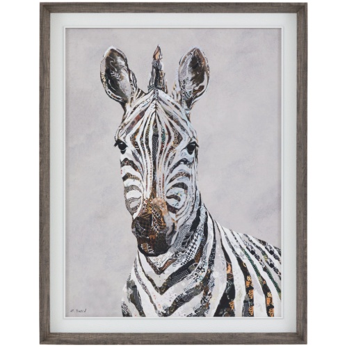 Art Marketing In The Wild Framed Zebra Canvas